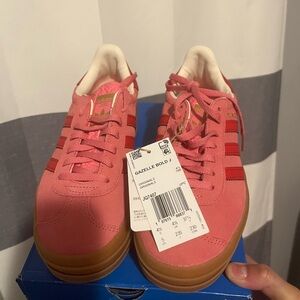Adidas Gazelle Bold Pink and Red Sneakers